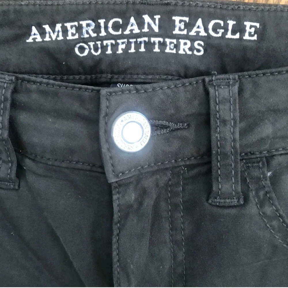 American Eagle Super Stretch Jegging AEO Sateen Dark Grey Green Women’s Sz. 4 R